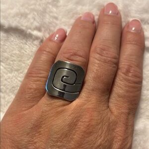 Sterling Silver Geometric Ring Sz 8
